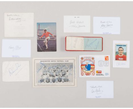 Manchester United autographs, 1960s, comprising: a small autograph album with signatures of Brennan, McGuinness, Charlton, Fo
