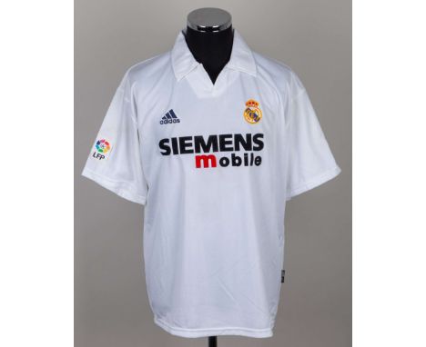Zidane white Real Madrid autographed short-sleeved shirt, the number autographed&nbsp;