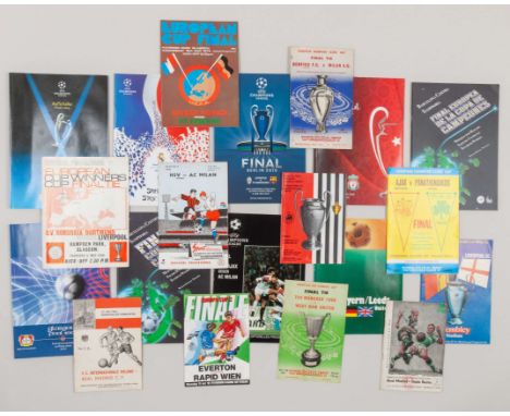 A collection of thirty-two European Cup final programmes, including Real Madrid v. Stade Reims, 1959, Inter v. Real Madrid, 1