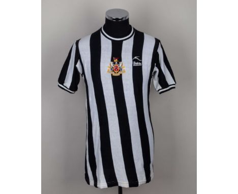 Tommy Gibb black and white Newcastle United v. Liverpool F.A.Cup Final match worn short-sleeved shirt, 1974, Bukta, with crew