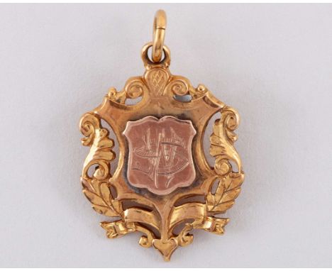 9ct gold Birmingham & District Championship medal, 1899-1900, the obverse inscribed EWS, the reverse inscribed B & D F.L. Cha
