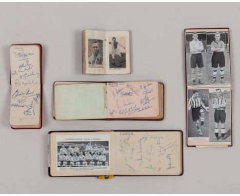 A nice collection of football and cricket autographs from late 1940s-early 50s, including team and individual autographed inc