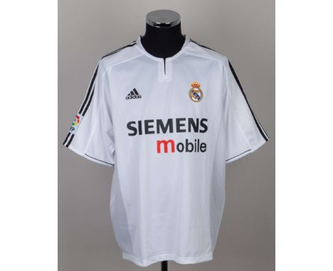 Roberto Carlos white No.3 Real Madrid autographed short-sleeved shirt, the number autographed by Carlos