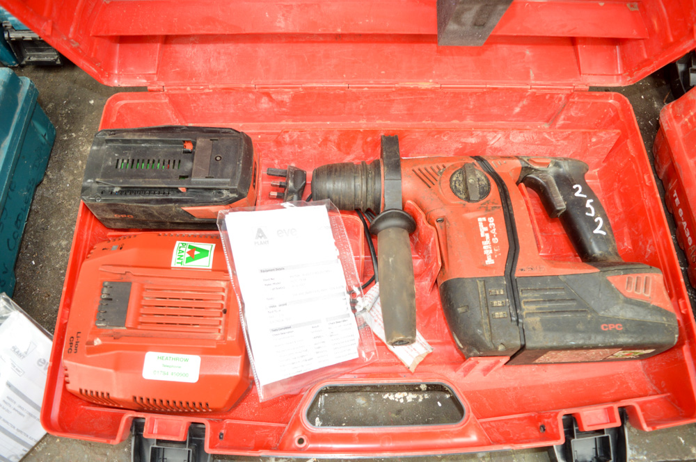 Hilti TE636 36v cordless hammer drill c/w 2 batteries, charger & carry