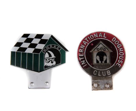The Doghouse Club - Women Racing Drivers Association: member’s car badge by Gladman & Norman c1960s, enamel on chromed brass,