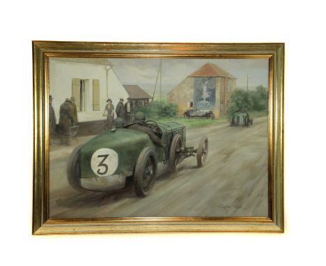 Graham Turner “Boulogne Grand Prix des voitures Legeres 1925”: An original painting depicting the class-winning team cars of 