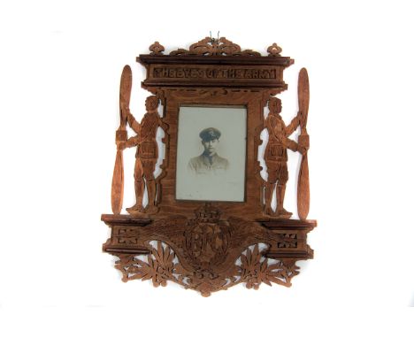 WWI Royal Flying Corps Pilot framed photograph c1918: depicting newly-commissioned Lt. Ernest Lainchbury c1918, contained in 