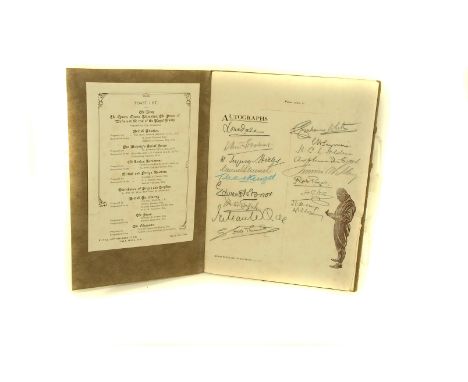 “The London Aerodrome Hendon First Annual Dinner 1914”: A rare original celebration signed Menu for the First Annual Dinner M