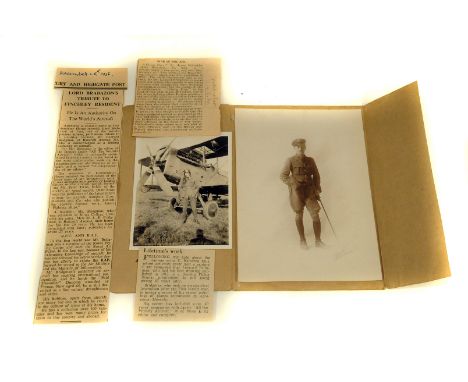 Leonard Bridgman (1895-1980) Royal Flying Corps c1917-18: A small archive group of items including his personal flying-traini