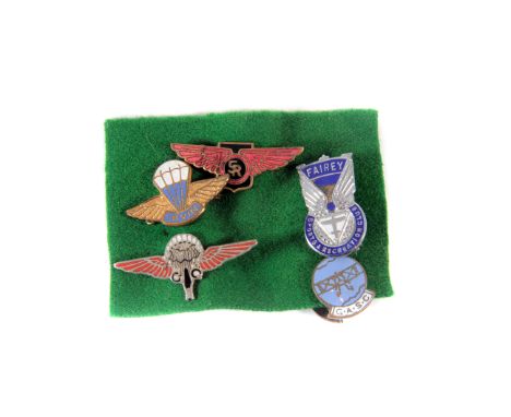 Aviation Manufacturer’s Badges c1930s-­40s: A group of enamel & gilt lapel badges including Saunders Roe, Gloucester Aircraft