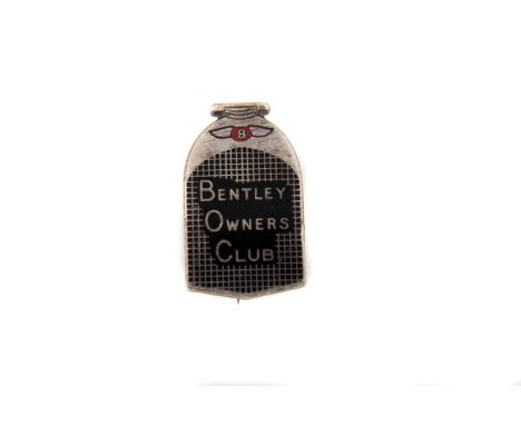 Bentley Owners Club - A very rare member’s lapel badge c1960s: in the form of a vintage 3-litre radiator, silver-plated & ena