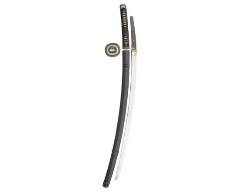 A JAPANESE KATANA (LONG SWORD), 1700-1800 Sugata (configuration): shinogi-zukuri (longitudinal ridge line), with a shallow to