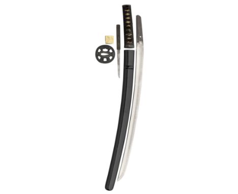 A JAPANESE WAKIZASHI (SHORT SWORD), 1650-1750 Sugata (configuration): shinogi-zukuri (longitudinal ridge line), with a deep t