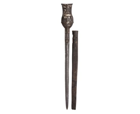 A SOUTH INDIAN GAUNTLET SWORD (PATA), 17TH CENTURY, PROBABLY MADRAS, TAMIL NADU with tapering double-edged blade of flattened