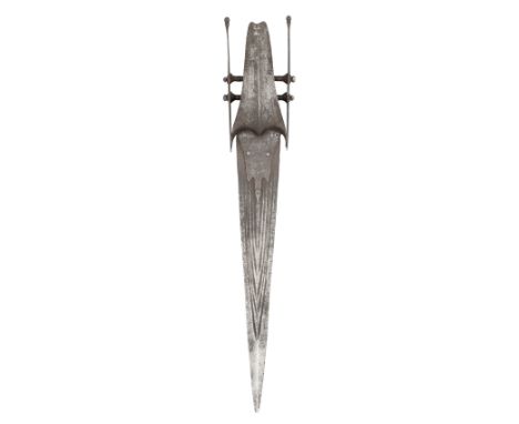 A SOUTH INDIAN DAGGER (KATAR), SECOND HALF OF THE 16TH CENTURY, POSSIBLY BIJAPUR, KARNATAKA with sharply tapering blade forme