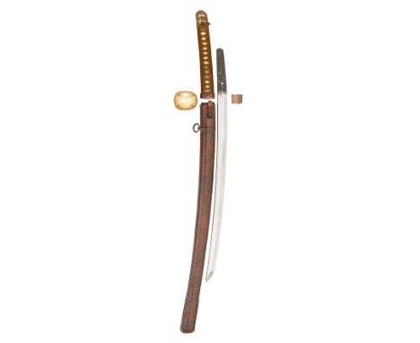 A JAPANESE SHIN-GUNTO, THE BLADE 1750-1850, MILITARY MOUNTS 1942-1945 Sugata (configuration): shinogi-zukuri (longitudinal ri