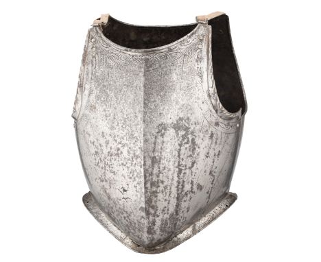 ‡ A NORTH ITALIAN CUIRASS WITH ETCHED DECORATION, PROBABLY MILANESE, CIRCA 1590-1600 comprising breastplate with heavy main p