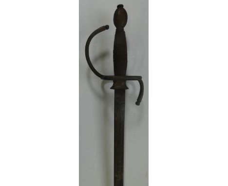 A FRENCH HUNTING SWORD, CIRCA 1780, AND A RAPIER IN EARLY 17TH CENTURY STYLE, 19TH CENTURY the first with tapering blade doub