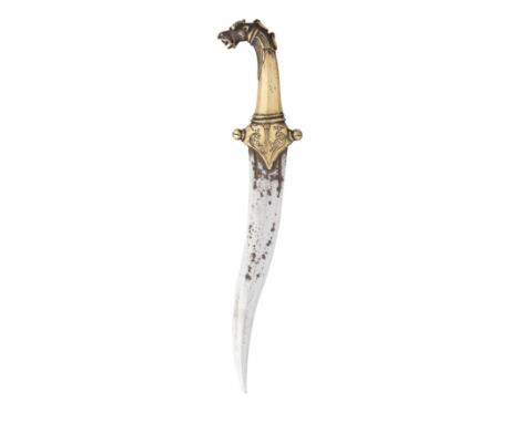 A SOUTH INDIAN DAGGER (KHANJAR), 18TH/19TH CENTURY, POSSIBLY MADURAI, TAMIL NADU 18TH CENTURY, with recurved double-edged bla