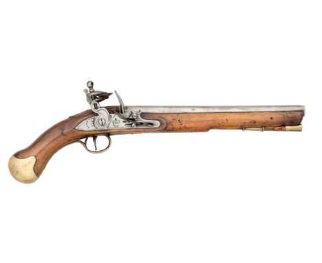 A 25 BORE 1801 PATTERN LONG SEA SERVICE PISTOL, DATED 1806 of regulation type, the barrel struck with Tower view and proof ma