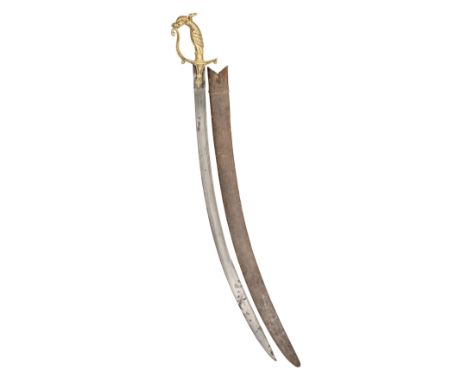 A SOUTH INDIAN SWORD, 18TH/19TH CENTURY, POSSIBLY MADRAS, TAMIL NADU with curved blade of wootz steel, double-edged towards t