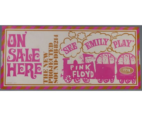 Pink Floyd 'See Emily Play' EMI promotional/ advertising poster for record shops 'On Sale Here', small print to base: G3855/6