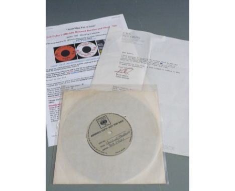 Bob Dylan - Mixed Up Confusion / Corrina Corrina, CBS UK advance copy - not for resale, white label acetate with letter to Ro