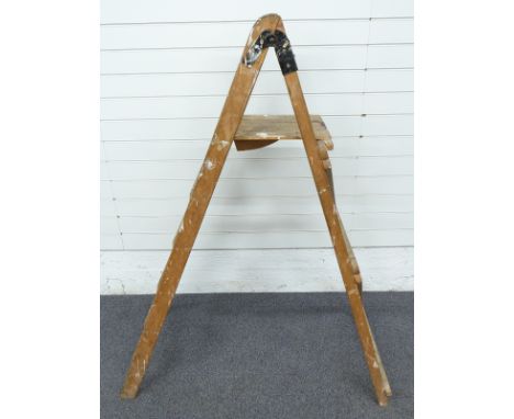 Vintage wooden step ladder, height 160cm