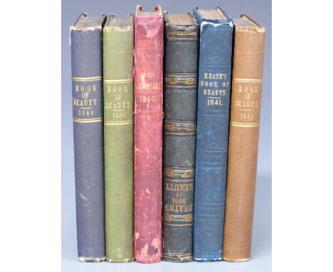 Heath's Book of Beauty for 1838, 1840, 1841, 1843 and New Series Volume with beautifully finished engravings from the drawing