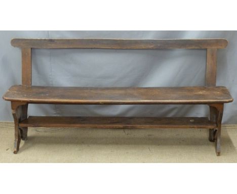 Country made elm bench, length 162cm