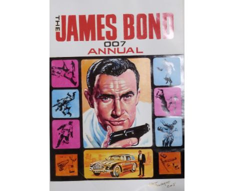Walt Howarth signed limited edition print&nbsp;The James bond 007 Annual 2 of 5 with certificate of authenticity, 42x30cm