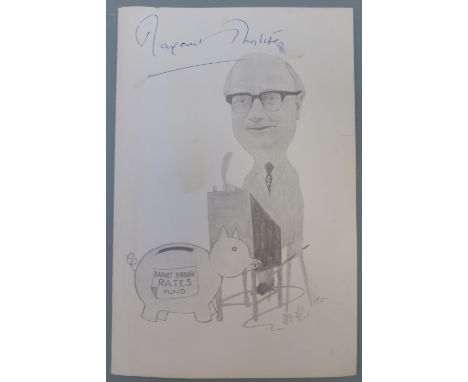 Margret Thatcher signed autographed Rotary Club of Finchley 1976 menu, she was&nbsp;
