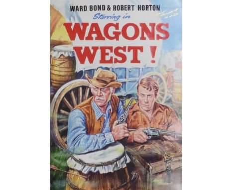 Walt Howarth signed limited edition print&nbsp;Wagon Train Wagon West 10 of 20&nbsp;with certificate of authenticity, 42x30cm