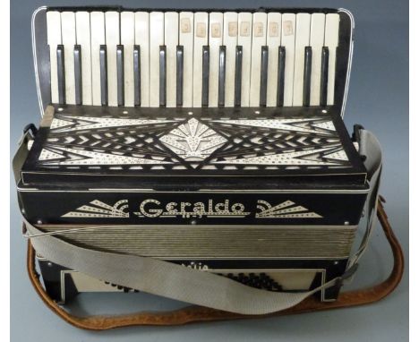 Geraldo Italia 80 bass piano accordion in black finish with diamané decoration&nbsp;&nbsp;