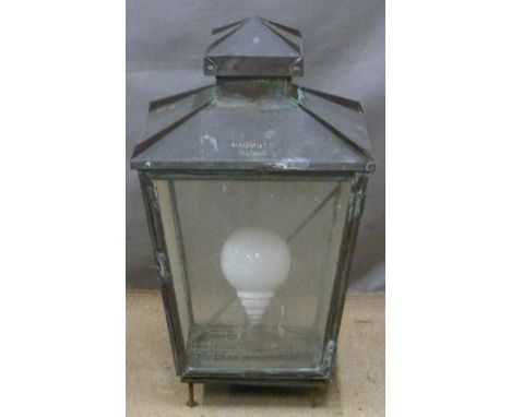 Donville, Birmingham copper vintage wall mounted exterior light on bracket, height 61cm