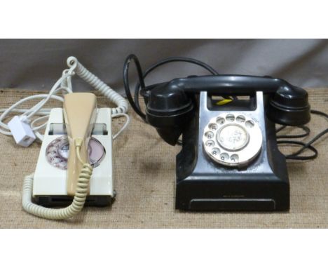 Two vintage telephones, one marked 4509D the other 2/722