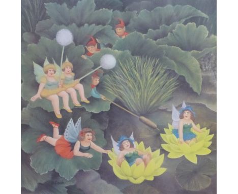 Beryl Cook signed limited edition (25/650) print 'Flower Fairies', signed to margin, 44 x 43cm