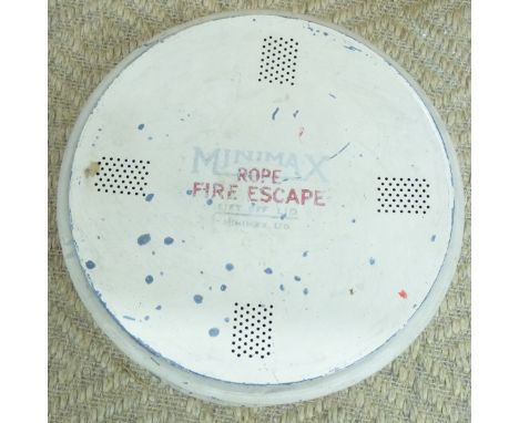 Vintage Minimax rope fire escape with test label dated 1938