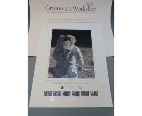 Alan Bean signed moon landing interest limited edition (12/100) print "Pete and Me", signed in pencil by Alan Bean, 51 x 41cm