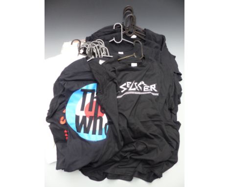 Approximately 30 music related t shirts including Nine Inch Nails, Levellers, The Selecter, The Who, Nothing But Thieves etc