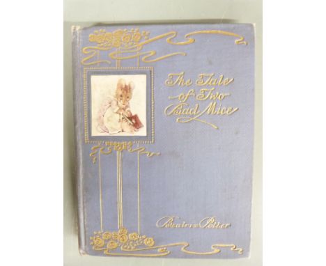 [Deluxe Cloth] Beatrix Potter The Tale of Two Bad Mice, London Frederick Warne &amp; Co. 1904 first edition with coloured pla