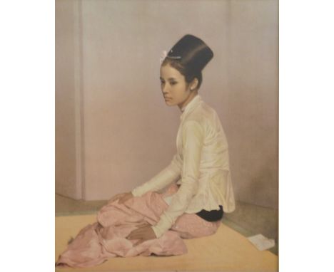 After Sir Gerald Kelly (British, K.S.V.O, P.P.R.A), 'Saw Ohn Nyun', retro or kitsch print of an Eastern lady, 57 x 47cm, fram