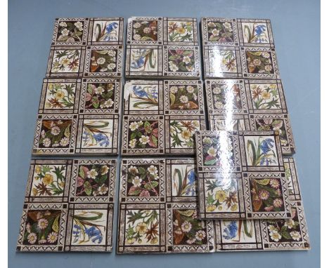 A set of ten Victorian/Aesthetic period ceramic tiles, 15.5 x 15.5cm&nbsp;