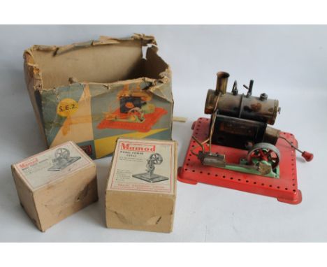 A MAMOD S.E.2 LIVE STEAM STATIONARY ENGINE (box A/F) together with a boxed Mamod power hammer and a boxed Mamod power press