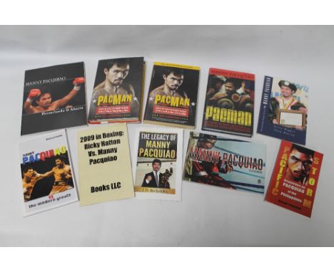 BOXING BOOKS - MANNY PACQUIAO INTEREST - including Recah Trinidad - 'Pacific Storm' signed by author, Hermilando D Aberia - '