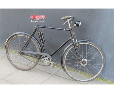 A 1949 RALEIGH 'THE ALL-STEEL BICYCLE', with a rear Sturmey Archer 4-speed hub gear, dyno-hub to the front wheel with front h