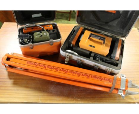 A KERN DM102 DISTANCE METER with tripod together with an Aga Geodimeter