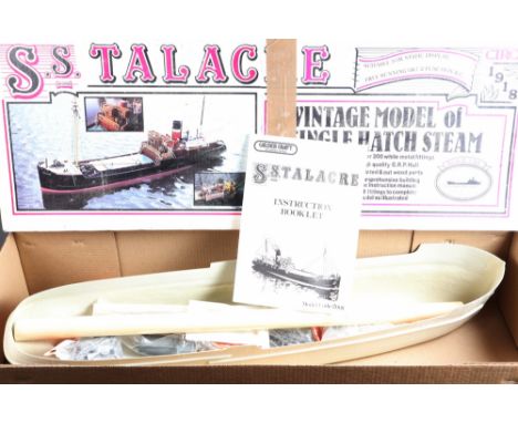 A Calder Craft 1/48 scale steam coaster "SS Talacre" kit, boxed with instructions