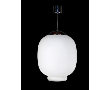 1970s / 80s milk glass hanging lamp, 54 cm high