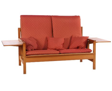 Borge Mogensen (1914-1972)Blank oak two-seater sofa with folding tops, design Borge Mogensen for Frederica Stolefabrik, model